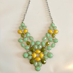 Francesca’s Green and Yellow Statement Necklace